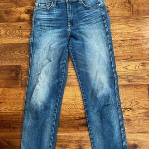 7 For All Mankind Women’s High Waist Cropped Straight in Medium Wash, Size 28